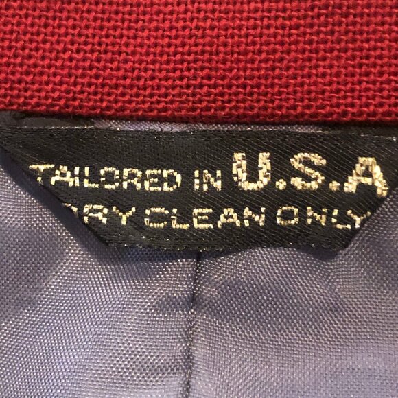 Vintage Edwards Red Blazer — Made in USA | Gold Crest Buttons | Heritage - Picture 10 of 14